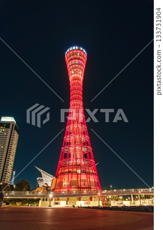 Kobe Port Tower at night, Kobe City, Hyogo Prefecture 133731904