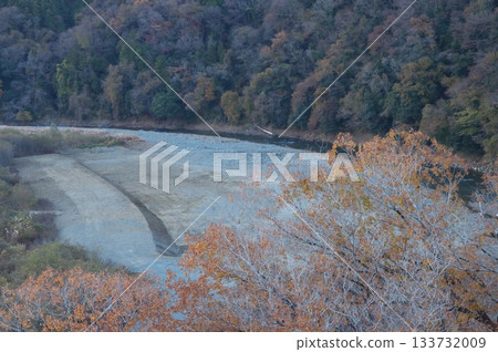 從橋上看到的秋葉和景色 133732009