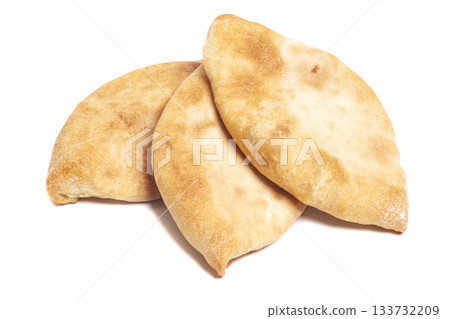 Pies with cabbage (pirozhki) isolated on white. Homemade baking Pies with cabbage (pirozhki) isolated on white. Homemade baking 133732209