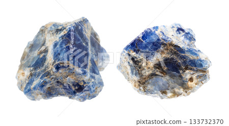 set of samples of benitoite natural stone isolated 133732370