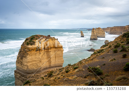 Majestic Twelve Apostles along the Great Ocean Road in Australia 133733288
