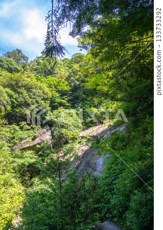 Shiraito Falls in lush forest on Mount Misen, Miyajima Shiraito Falls in lush forest on Mount Misen, Miyajima 133733292