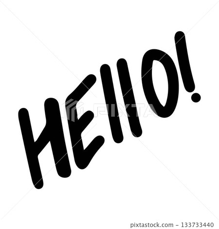 Hello! symbol, greeting Hand drawn scribble script calligraphy brush storke element icon illustration Hello! symbol, greeting Hand drawn scribble script calligraphy brush storke element icon illustration 133733440