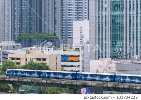 Buildings and Skytrain in central Bangkok, Thailand Buildings and Skytrain in central Bangkok, Thailand 133734229