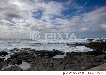 Rocky coast and Atlantic ocean, Tenerife, Spain Rocky coast and Atlantic ocean, Tenerife, Spain 133734573
