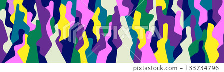 Group of people abstract multicolored silhouettes vector background 133734796