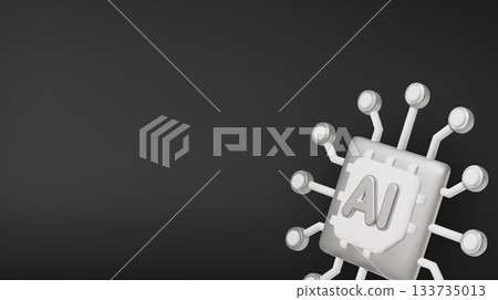 3d Vector AI Chip, AI in science and business, Technology and engineering concept. 3d Vector AI Chip, AI in science and business, Technology and engineering concept. 133735013