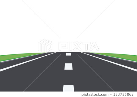 Straight Highway Road with Perspective, Vector Illustration. Flat Cartoon Asphalt Road with White Lines. Empty Highway Landscape Background. Transportation, Travel Road Template Straight Highway Road with Perspective, Vector Illustration. Flat Cartoon Asphalt Road with White Lines. Empty Highway Landscape Background. Transportation, Travel Road Template 133735062