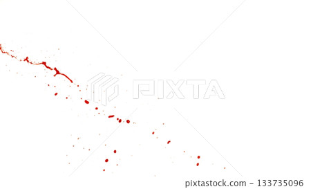 Blood Splash in Freeze Motion . Isolated on White Background Blood Splash in Freeze Motion . Isolated on White Background 133735096