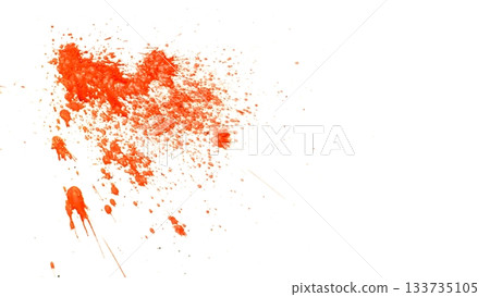 Blood Splash in Freeze Motion . Isolated on White Background Blood Splash in Freeze Motion . Isolated on White Background 133735105