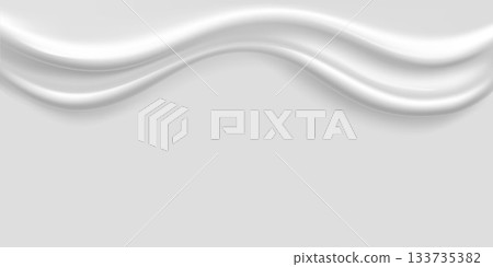 Fluids, cream. Cream drip. Realistic element for packaging design. Fluids, cream. Cream drip. Realistic element for packaging design. 133735382