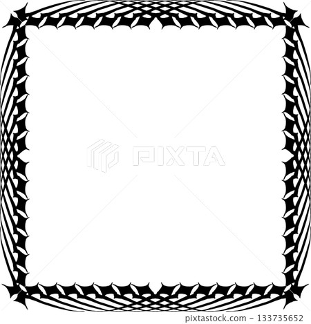 Vintage decorative vector frame in Gothic style - elegant black vector frame on white background, EPS10, north runes frame, middle ages, hallowen 133735652