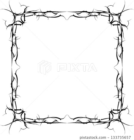 Vintage decorative vector frame in Gothic style - elegant black vector frame on white background, EPS10, north runes frame, middle ages, hallowen Vintage decorative vector frame in Gothic style - elegant black vector frame on white background, EPS10, north runes frame, middle ages, hallowen 133735657