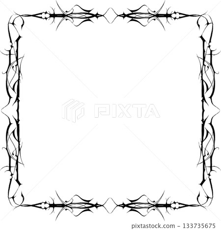 Vintage decorative vector frame in Gothic style - elegant black vector frame on white background, EPS10, north runes frame, middle ages, hallowen Vintage decorative vector frame in Gothic style - elegant black vector frame on white background, EPS10, north runes frame, middle ages, hallowen 133735675