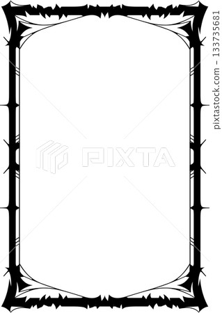 Vintage decorative vector frame in Gothic style - elegant black vector frame on white background, EPS10, north runes frame, middle ages, hallowen Vintage decorative vector frame in Gothic style - elegant black vector frame on white background, EPS10, north runes frame, middle ages, hallowen 133735681