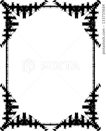 Vintage decorative vector frame in Gothic style - elegant black vector frame on white background, EPS10, north runes frame, middle ages, hallowen Vintage decorative vector frame in Gothic style - elegant black vector frame on white background, EPS10, north runes frame, middle ages, hallowen 133735684