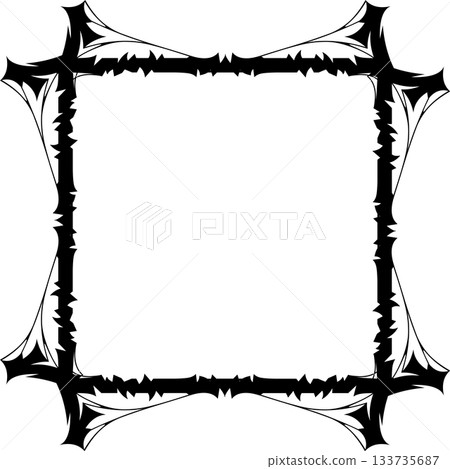 Vintage decorative vector frame in Gothic style - elegant black vector frame on white background, EPS10, north runes frame, middle ages, hallowen Vintage decorative vector frame in Gothic style - elegant black vector frame on white background, EPS10, north runes frame, middle ages, hallowen 133735687