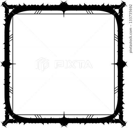 Vintage decorative vector frame in Gothic style - elegant black vector frame on white background, EPS10, north runes frame, middle ages, hallowen 133735692