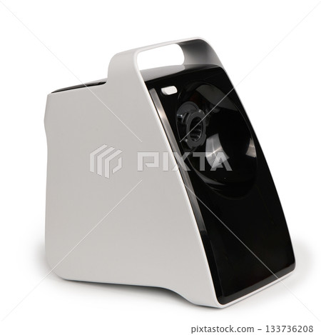 Modern Electric Meat Grinder with White and Black Casing Isolated on White,  clipping paths included. 133736208