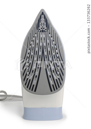 Modern Electric Steam Iron Isolated on White Background for Laundry and Household Chores 133736262