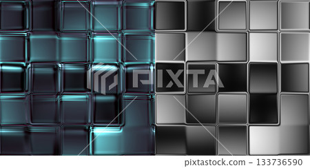 Pattern of glass block wall. Glass background via an alpha channel. 133736590