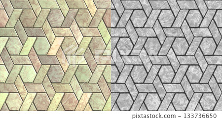 Texture of marble tiles. Marble floor via an alpha channel. 133736650