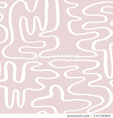 Soft abstract wavy contour lines pattern in pastel pink vector seamless background design Soft abstract wavy contour lines pattern in pastel pink vector seamless background design 133736869