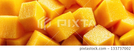 Close-up of Fresh Mango Cubes Close-up of Fresh Mango Cubes 133737002