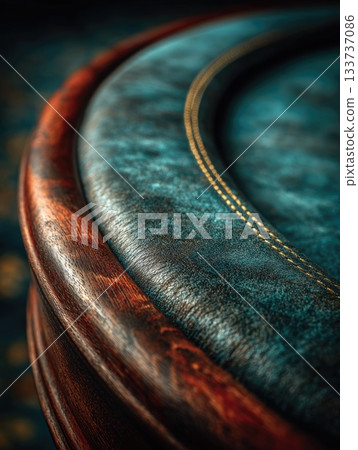 Close-Up of Luxury Leather Upholstery with Wooden Trim Details Close-Up of Luxury Leather Upholstery with Wooden Trim Details 133737086