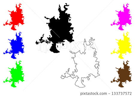 Igboho city (Federal Republic of Nigeria, Oyo State) map vector illustration, scribble sketch Igboho-Okeogun map 133737572