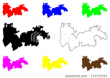 Ilorin city (Federal Republic of Nigeria, Kwara State) map vector illustration, scribble sketch Ilorin map 133737581