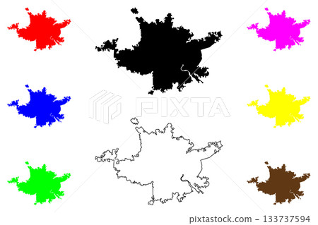 Maiduguri city (Federal Republic of Nigeria, Borno State) map vector illustration, scribble sketch Yerwa map Maiduguri city (Federal Republic of Nigeria, Borno State) map vector illustration, scribble sketch Yerwa map 133737594