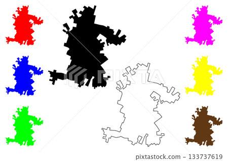 Obafemi Owode city (Federal Republic of Nigeria, Ogun State) map vector illustration, scribble sketch Owode Egba map 133737619