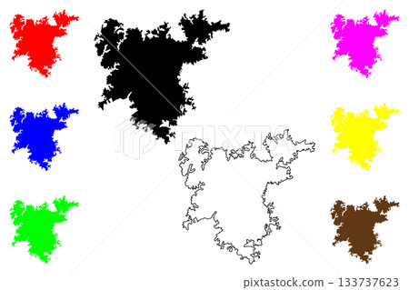 Ondo city (Federal Republic of Nigeria, Ondo State) map vector illustration, scribble sketch Ode Ondo map 133737623