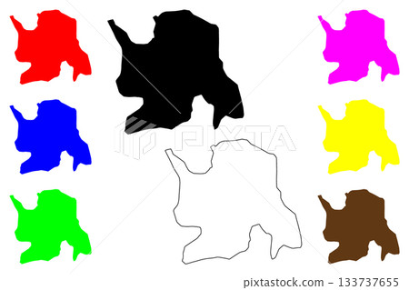 Umuahia city (Federal Republic of Nigeria, Abia State) map vector illustration, scribble sketch Umuhu-na-Okaiuga or Umuahia Ibeku map 133737655