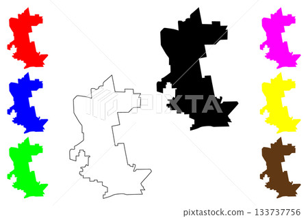 Ferozewala city (Islamic Republic of Pakistan) map vector illustration, scribble sketch Firozwala map 133737756