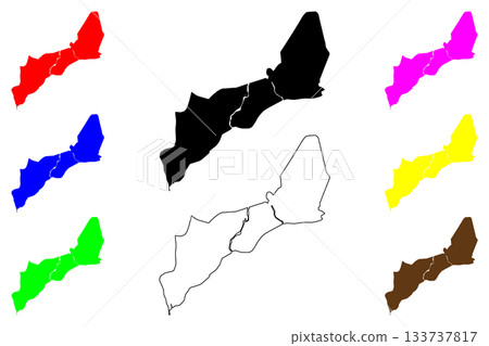 Hub city (Islamic Republic of Pakistan) map vector illustration, scribble sketch Hub map Hub city (Islamic Republic of Pakistan) map vector illustration, scribble sketch Hub map 133737817