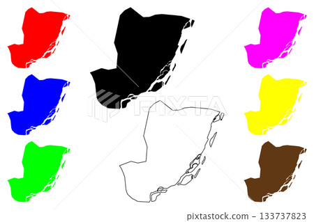 Jhelum city (Islamic Republic of Pakistan) map vector illustration, scribble sketch Jehlum map 133737823