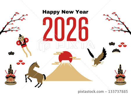 2026年新年快樂設計/新年幸運圖示套裝（時尚） 133737885