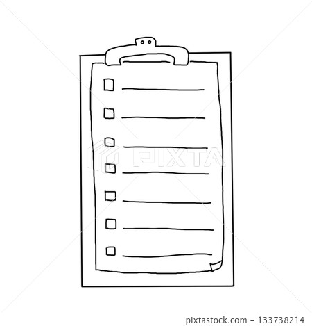 Binder, paper clip and paper illustration 133738214