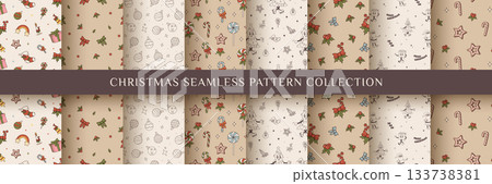 Christmas seamless pattern collection Christmas seamless pattern collection 133738381