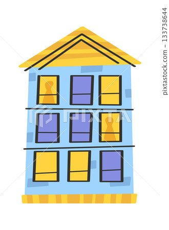 Facade of city apartment building Facade of city apartment building 133738644