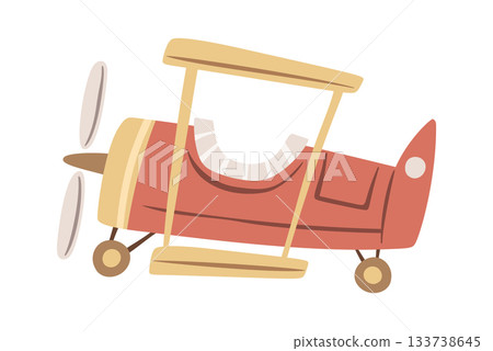 Vintage airplane childish hand drawn Vintage airplane childish hand drawn 133738645