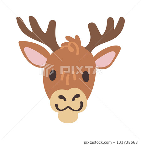 Charming deer avatar animal face 133738668