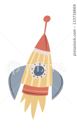 Spaceship hand drawn air transport 133738669