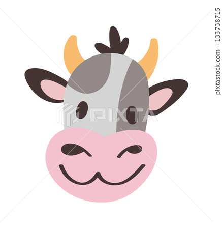 Cute milky cow animal avatar 133738715