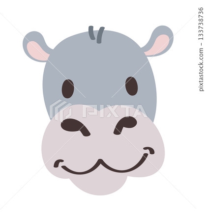 Cute hippopotamus head animal avatar 133738736