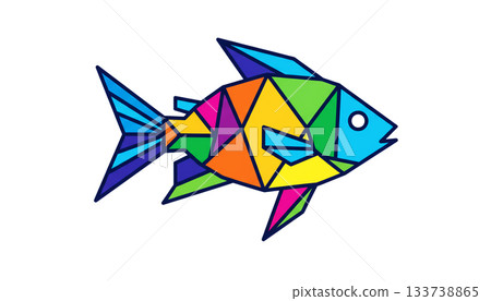Fish silhouette illustration logo on a white background Fish silhouette illustration logo on a white background 133738865