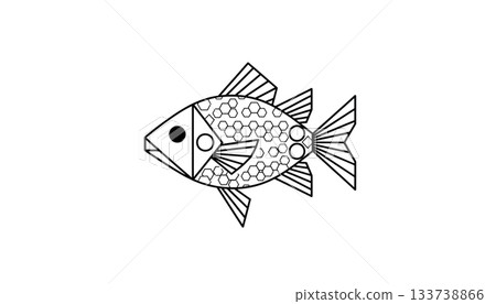 Fish silhouette illustration logo on a white background 133738866