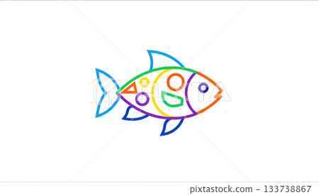 Fish silhouette illustration logo on a white background 133738867